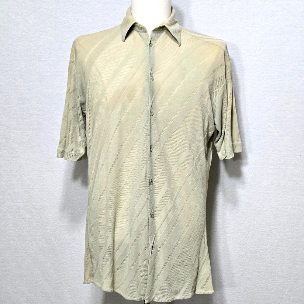 Vintage Versus Versace Itterre Polo‎ Shirt Mens Size 34/48 Beige Short Sleeve